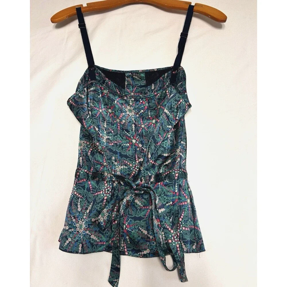 Marc Jacobs Indie Boho 100% Silk 2 Pc Top Adj Straps & Skirt Set Women's Size 8 - Picture 3 of 11